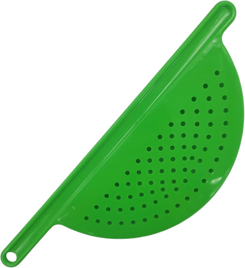 Handheld Plastic Pot Drainer, Noodle & Pasta Strainer with Handle - Fits up to 9" Pots - Green...