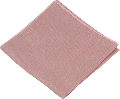 Mens Solid Linen Tie Set : Slim Necktie with Matching Pocket Square (Dusty Rose)...