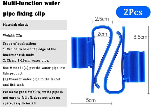 NGe 5Pcs Adjustable Fish Tank Water Hose Holder Water Tube Clamp Fixed Clip Aquarium Pipe Holder (2 Curved Shape, 3 Straight)...