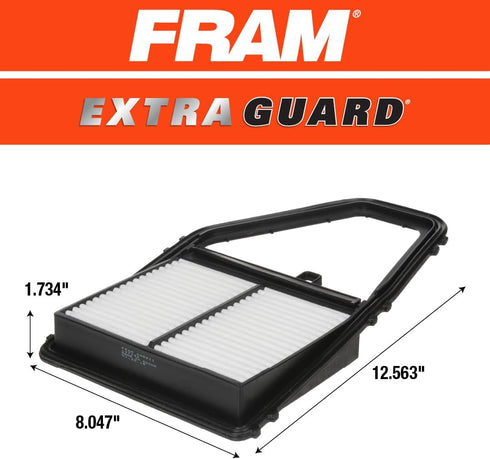 FRAM Extra Guard CA8911 Replacement Engine Air Filter for Select Acura EL and Honda Civic (1.7L) Models, Provides Up to 12 Months or 12,000 Miles ...