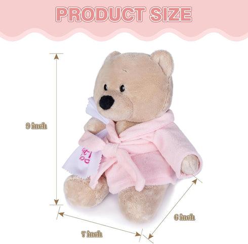 My OLi 9" Teddy Bears Cloth Bear Stuffed Animal Plush Toys Bear Dressed in Bathrobe with Soothing Towel “Get Well Soon” Sleeping Soft Toy Bedtime ...
