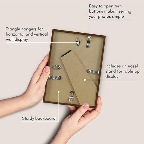 Americanflat 5x7 Picture Frame with Shatter-Resistant Glass - Streamline Collection - Thin Border Photo Frame for Tabletop and Wall Display - Hang...