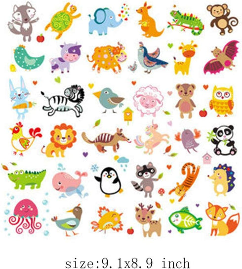 Baby Iron on Patches Sticker Heat Transfer Applique Decals Butterfly Fox Lion Dinosaur Fish Cute Animal Decals for Kids Clothes Jeans Shirts Scarf...