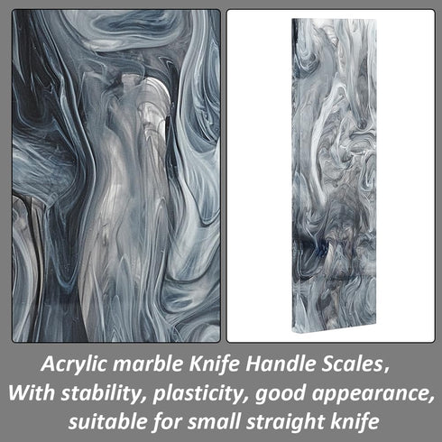 2pcs Marble Pattern Acrylic Knife Handle Scales Black Knife Grips Sheets Knife Scales Slabs Making Rectangle Knife Handle Tool 6.3×2×0.27inch for ...