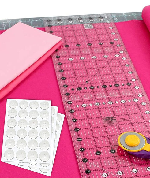 24Pcs White Non-Slip Silicone Grips for Quilt Templates, Non-Slip Adhesive Rings, Quilting Rulers Sewing Rulers, Non-Slip Ruler Grip Rings, Adhesi...