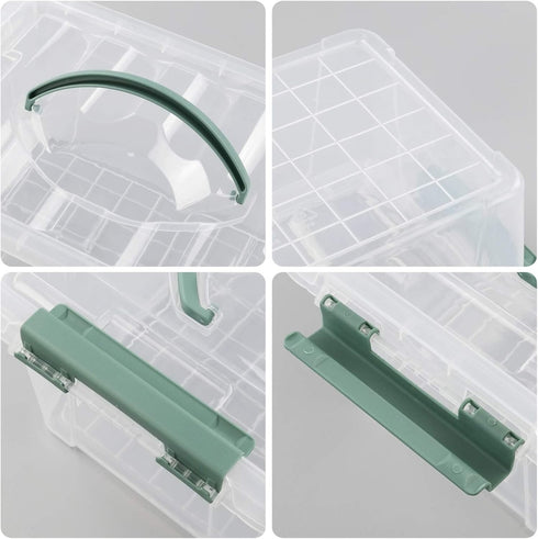 4-Pack 6 Quarts Clear Storage Box Tote, Plastic Bins with Lids...