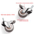 Skelang 4 Pcs 1'' Swivel Threaded Stem Casters, TPE Mute Crib Caster, M6×15 Stem Caster Wheels with Brake, Replacement for Baby Bed, Cabinet, Tabl...