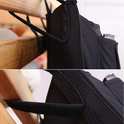 Bunk Bed Organizer, Bedside Storage Caddy, Hanging Pocket for Camp, Dorm Room, Hospital Bed Rail and More (Black)...