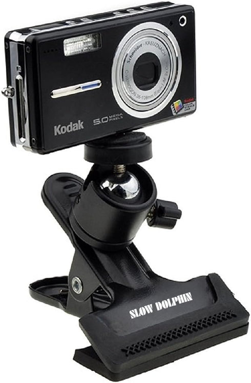 SLOW DOLPHIN Tripod Camera Clip Clamp Flash Reflector Holder Mount with 1/4 Inch Screw 360 Degree Swivel for Studio Backdrop Camera SLR, Digital S...