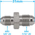 3AN AN3 Male Flare to AN4 Pipe Male Stainless Steel Brake Hose Fitting Adapter Union Connector,Brake and Clutch Adapter Fitting 3/8"-24 to 7/16"-2...