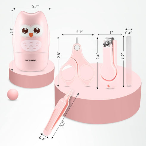 Baby Nail Clippers, 4-in-1 Safe Baby Nail Kit with Cute Case, Nail Clipper, Scissors, Tweezers, Baby Nail File Set for Newborn, Infant, Toddler an...