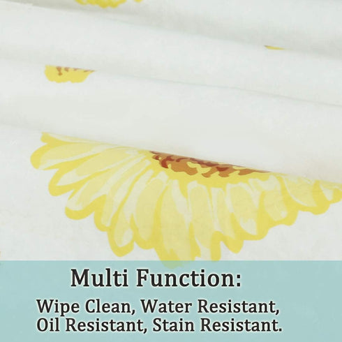 uxcell Seamless Waterproof Vinyl Round Tablecloth 60" Dia for Wedding/Restaurant/Parties Tablecloth Decoration Yellow Flower Pattern Floral Printe...