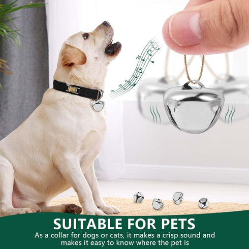 100 Pcs Jingle Bells Bulk, 1 Inch Craft Bells for DIY Christmas Home Decoration (Silver)...