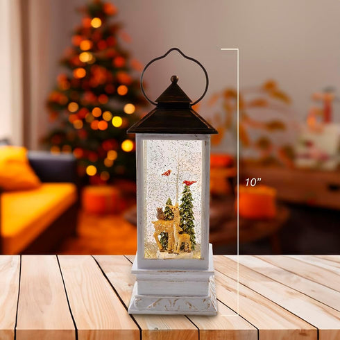 Kurt Adler 10-Inch Battery-Operated LED Deer and Tree Musical Table Piece with Motion...