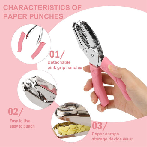 Heart Shaped Hole Puncher 1/4 Inch 2 Pcs Paper Punches Cute Single Hole Punch Scrapbooking Paper Cutter Perforator for DIY Handcraft...