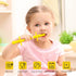 Fu Store Hollow Teether Tube with Safety Shield, 5 Pack Chew Straw Toy for Infant Toddlers Silicone Teething Toys for Babies 3-12 Months BPA Free/...