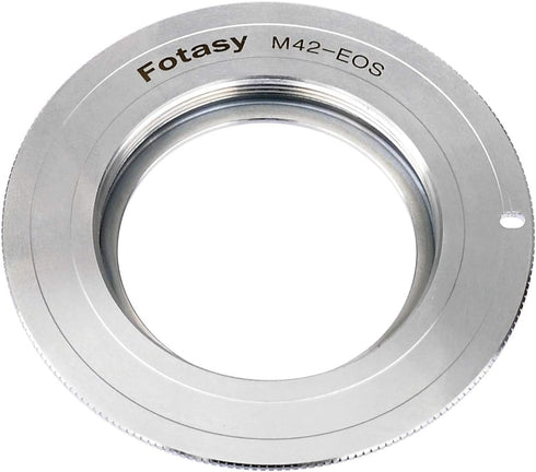 Fotasy Copper M42 Lens to Cannon EF Adapter, 42mm Screw Mount Lens to EFs, Infinity Focus, Compatible with Canon DSLR 6D 5D Mark IV III II 1Ds 1D ...