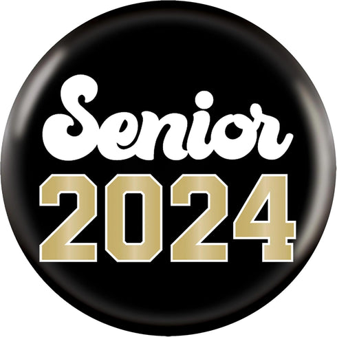 The Senior 2024 Black Buttons - 2" Dia.| Pack Of 10...