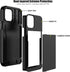 Nvollnoe for iPhone 12 Case,iPhone 12 Pro Case with Card Holder Heavy Duty Protective Dual Layer Shockproof Hidden Card Slot Slim Wallet Case for ...
