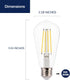 FLSNT 7W LED Edison Bulbs, 60W Equivalent, 90+ High CRI, 4000K Cool White, ST19 LED Light Bulbs, 800LM, E26 Base, Dimmable, 6 Pack...