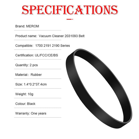 MEROM Vacuum Replacement Belt Compatible with Bissell PowerForce Helix Vacuum Cleaner, Fits Models 2191U, 2191, 2190, 1797, 1700, Replace Part Num...