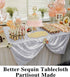Partisout 50x50 Inch Silver Sequin Tablecloth for Christmas, Parties, Weddings – Glitter Overlay, Shimmering Square Table Cover, Rustic & Elegant ...