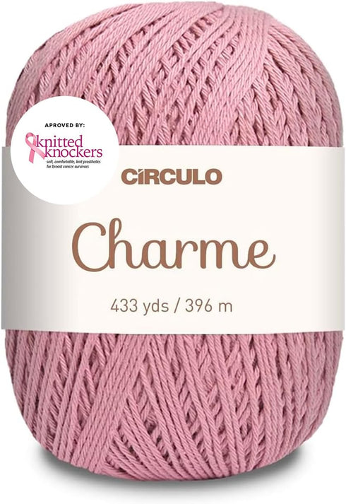 Circulo Charme Cotton Yarn for Crochet and Knitting, 100% Mercerized Cotton Yarn, Brazilian Virgin Cotton -Pink Yarn for Crocheting -Color 3201 - ...