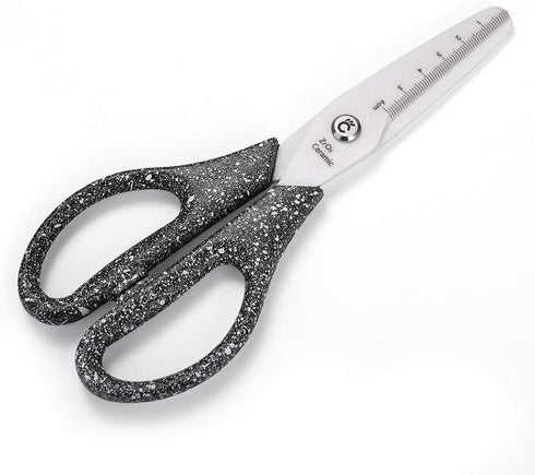 7.8'' Multi Purpose Ceramic Blade Scissors w/Ruler Marking, Utility Shears for Kitchen, Craft, BBQ, Pet Care, Sewing, 1 Pcs...