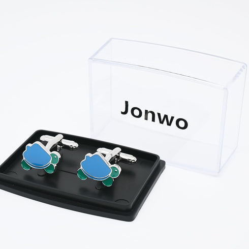 Funny Cute Turtle Shape Cufflinks for Men Lady In Gift Case Blue Carton Unique Men's Cufflinks Jewelry Set for Wedding Party Anniversary Business ...
