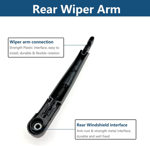 Rear Windshield Wiper Arm with Wiper Blade for Jeep Renegade 2015-2021 Rear Windshield Back Wiper Arm Blade Replacement OEM # 68256590AA...