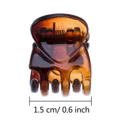 HOTOP 24 Pcs Small Mini Hair Clips Tiny Hair Claw Clips, Small Hair Clamps Non Slip Tiny Plastic Jaw Clips for Girls and Women(Black, Brown)...