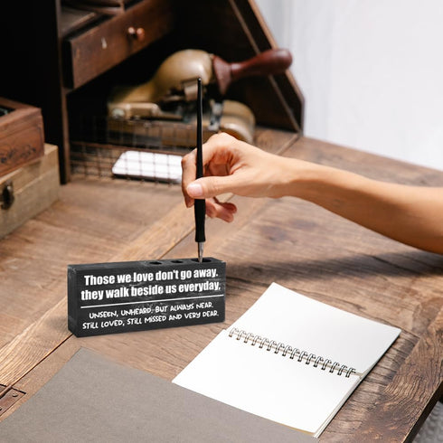 Funny Office Gift for Coworker Men Women Rustic Wooden Pencil Holder for Home Office Fountain Pen Holder for House Company Businesses Funny Desk O...