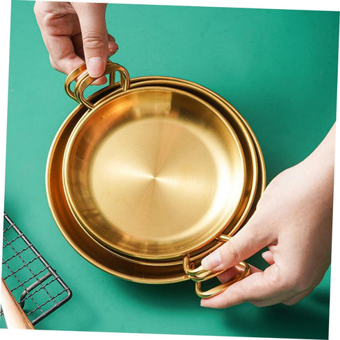 Amphora Snack Plate Housewarming for Housewarming Stainless Steel Food Plate Fried Chicken Serving Tray Flat Bottom Wok Camping Griddle Paella Ski...