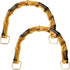Bamboo Handle Purse Handles Bag Making U-Shaped Replacement Plastic Imitation Bamboo Handle Decorative Handbag Strap with Gold Metal Clasp for Cro...