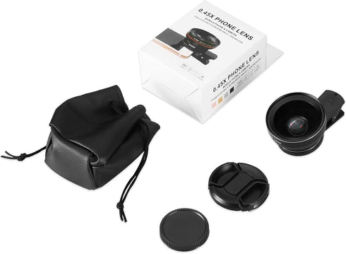 Phone Camera Lens with Clip, 12.5X Macro Lens, 0.45X Super Wide Angle Lens, 2 in 1 Professional for iPhone Lens Kit, Compatible with iPhone, Samsu...