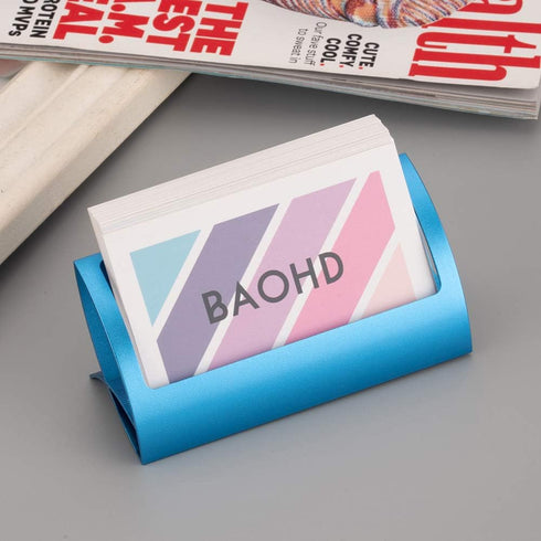 Metal Business Card Holder for Desk Modern Aluminum Business Card Display Holder Stand, Desktop Name Card Rack Organizer Desk Accessory for Office...