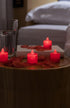 LANKER 12 Pack Red Flameless Led Tea Lights Candles - Flickering Long Lasting Battery Operated Electronic Fake Candles – Decorations for Wedding, ...