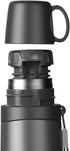 Coffee Travel Mug Vacuum Insulated Thermal Water Bottle Build-in Lid Cup Stainless Steel Leakproof 17Ounce Black Matte Finish...