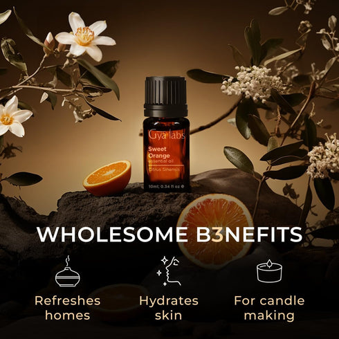 Gya Labs Orange Essential Oil for Diffuser & Skin, 100% Pure Natural Sweet Orange Oil for Massage, Face, Cleaning & Candle Making Scent, 0.34 Fl O...