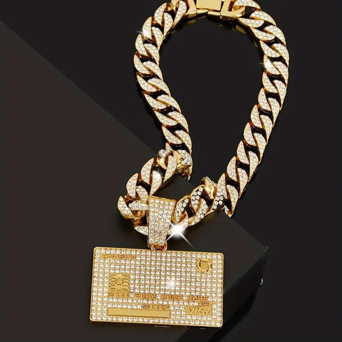 Cuban Link Chain for Men, Miami Mens Chain Silver Gold Plated Bling Necklace Diamond Chain for Men Iced Out Chain Hip Hop Jewelry...