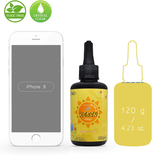 Limino UV Resin 120g Transparent Epoxy for DIY Jewelry Making, Craft Decoration - Solar Cure Activated, Hard Crystal Clear, Anti-Scratch, Non-Toxi...