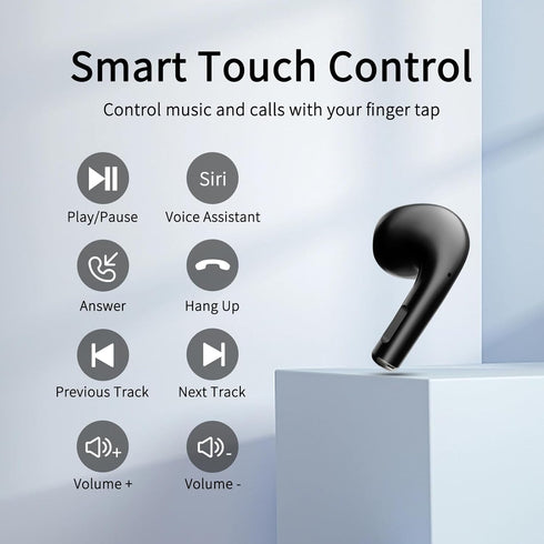 Wireless Earbuds,Bluetooth 5.3 Earbuds IPX5 Waterproof,Earphones with Wireless Charging Case, Light-Weight Headphones Built-in Microphone Call Noi...