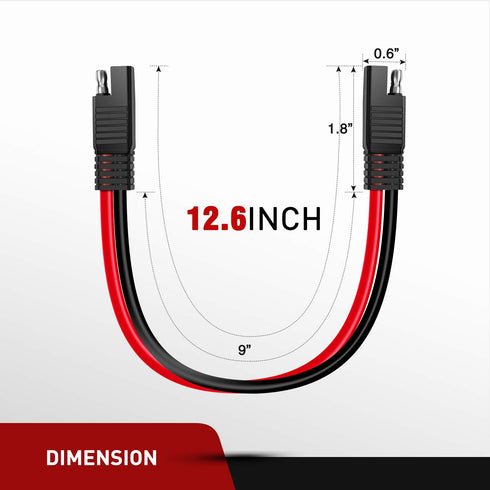 Nilight 5 Pack SAE to SAE Extension Cable 10AWG 2 Pin SAE Connector Extension Cord 10 Gauge Dual Head Plug Audiopipe Polarized Wire Harness for So...