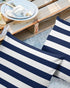 Outdoor Throw Pillow Cover Simple Navy Blue White Stripes Waterproof Cushion Covers 2 Pack Nautical Theme Stripe Pillow Cases Home Decoration for ...