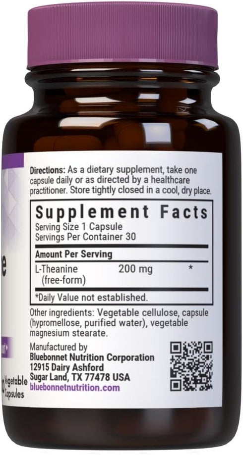 Bluebonnet Nutrition L-Theanine 200 mg, 30 Count...