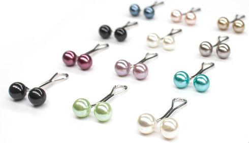 24 pcs Multicolor Headscarf Pearl Pins Clips U Shape Hijab Scarf Lady Muslim Scarf Shawl Clips Scarf Brooches Pin Jewelry Accessories...