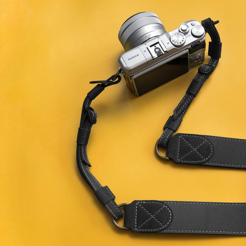 MegaGear SLR, DSLR Sierra Series Genuine Leather Camera Shoulder or Neck Strap, Black...
