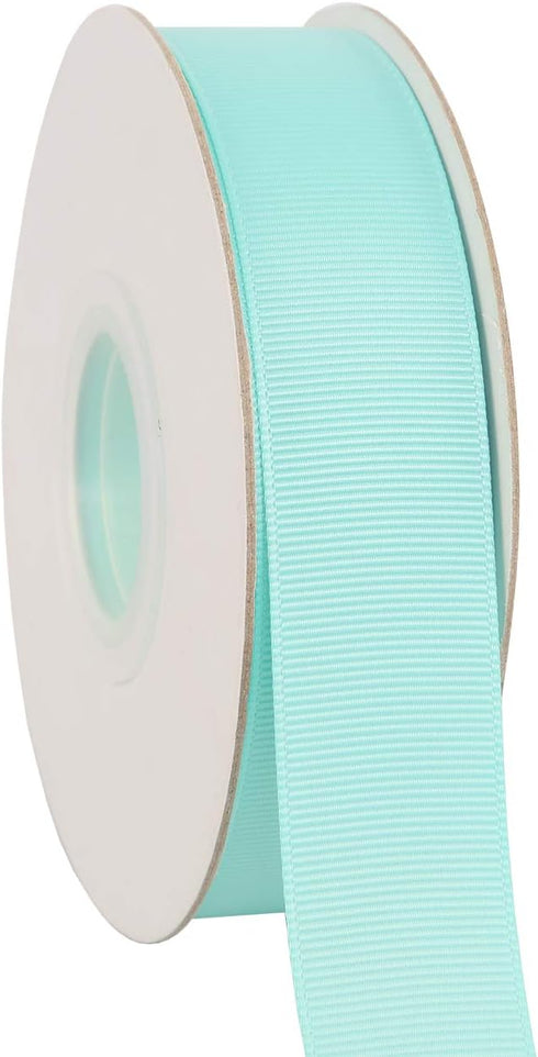 Ribbonitlux 1" Wide Solid Grosgrain Ribbon 25 Yards (314-Aqua?, Set for Gift Wrapping, Party Decor, Sewing Applications, Wedding and Craft...