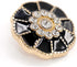 20 pcs Flower Shape Black Enamel Petals with Rhinestones Metal Sewing Coats Shank Buttons -25mm -1"...