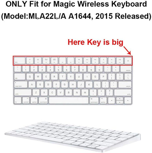 HRH Silicone Keyboard Cover Skin Protector for Magic Wireless Keyboard MLA22LL/A (A1644,2015 Released) European ISO Layout,Ombre Grey...